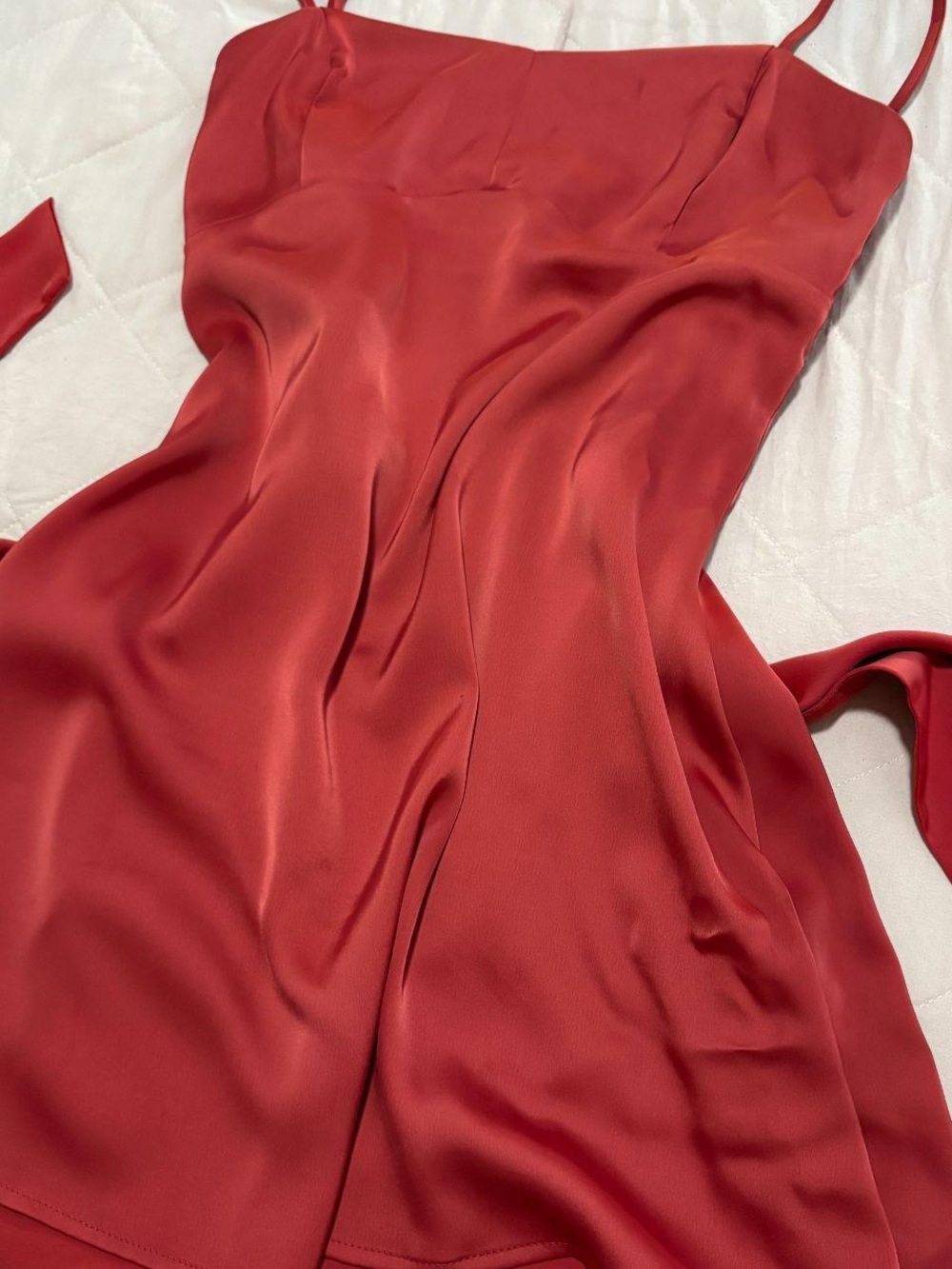 Urban Outfitters Red Satin Mini Slip Dress